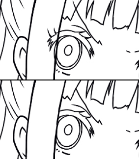 髪の下の目の処理 髪の下の目の処理